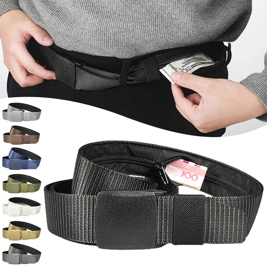 Secure Travel Money Belt for Men - Hidden Zipper Pocket Waist Strap